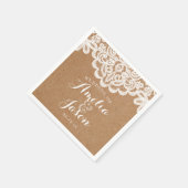 Kraft and Lace Wedding Napkins Vrijgezellenfeest Servet (Hoek)