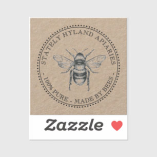 Kraft Apiary 100% puur gemaakt door bijen honing Sticker