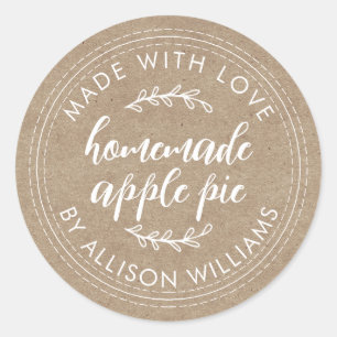 Kraft Appeltaart Voedseletiket Ronde Sticker