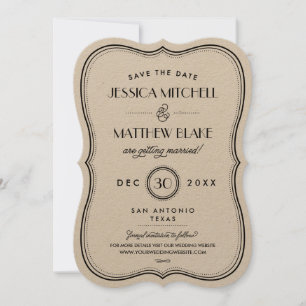 Kraft Art Deco Save the Date