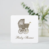 KRAFT BABY PRAM | BABY SHOWER KAART (Staand voorkant)