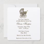 KRAFT BABY PRAM | BABY SHOWER KAART (Achterkant)