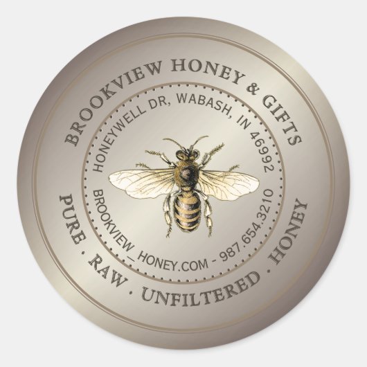 Kraft  Bee Honey Jar Label (Voorkant)