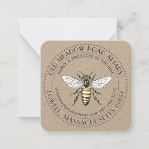 Kraft Bee Honey Jar Label of Visitekaartje Notitiekaartje
