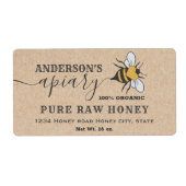 Kraft Bee logo script bijiary honey jar label (Voorkant)