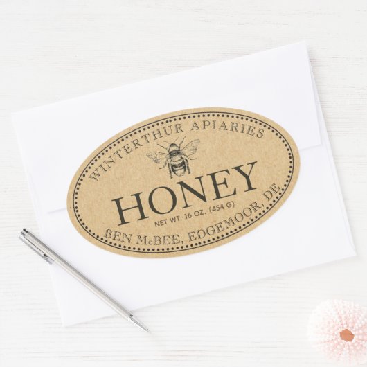 KRAFT BEE OVAL HONEY LABEL (Envelop)