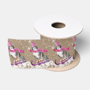 Kraft Bernese Dog out Snow die op kerst slaapt Lint