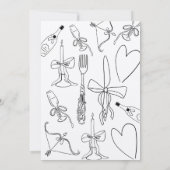 Kraft Boho Black Doodle Retro Repetitie Diner Kaart (Achterkant)