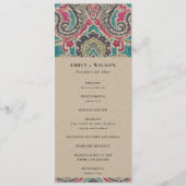 KRAFT BOHO TRIBAL IKATFL WEDDING CEREMONY PROGRAMM MENU (Voorkant)