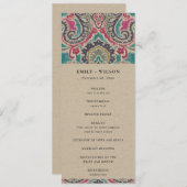 KRAFT BOHO TRIBAL IKATFL WEDDING CEREMONY PROGRAMM MENU (Voorkant / Achterkant)