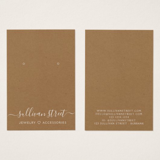 Kraft Boucles d'oreilles Bijoux Carte d'affichage (Devant & derrière)