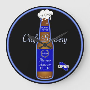 Kraft Brewery Beer Bar Pub Bottle Clock Sign Grote Klok