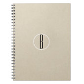 Kraft Brown Chic Monogram Letter Initiaal Rustic Notitieboek (Voorkant)