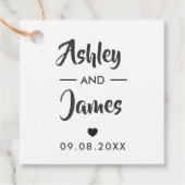 Kraft bruiloft gunst Labels gepersonaliseerd met n (Voorkant)