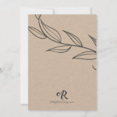 Kraft bruiloft uitnodiging (Achterkant)