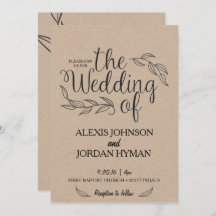 Kraft bruiloft uitnodiging