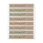 Kraft Brush Script Christmas Green Retouradres (Vel)