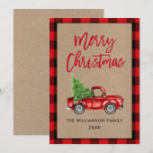 Kraft Brush Script Plays  Truck Kerstmis Feestdagenkaart (Voorkant / Achterkant)