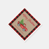 Kraft Brush Script Pset Kerstmis  Truck Servet (Hoek)