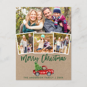 Kraft Brush Script  Truck Christmas 4 Foto Briefkaart