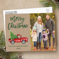 Kraft Brush Script Truck Photo Kerstmis