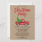 Kraft Brush Script Truck Pset Kerstparty R Kaart (Voorkant)