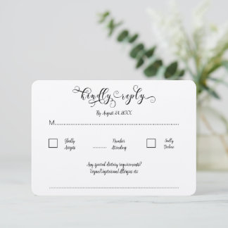 Kraft Calligrapy Script Traditional Wedding RSVP Informatiekaartje