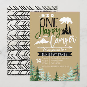 Kraft Camper 1e Verjaardag Camping Party Kaart