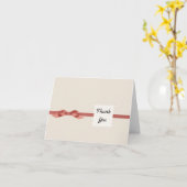 Kraft Cardboard Beige en Bow Hartelijk dank Kaart (Gele Bloem)