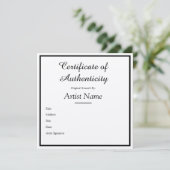 Kraft Certificate of Authenticity for Art Craft Kaart (Staand voorkant)