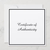 Kraft Certificate of Authenticity for Art Craft Kaart (Achterkant)