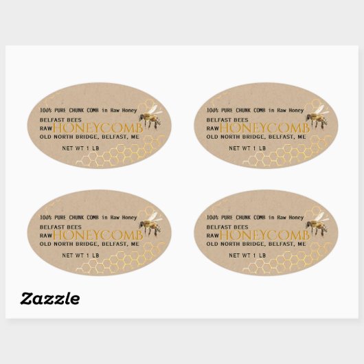 Kraft Comb Honey in Rectangle, Circle, Square of Ovale Sticker (Vel)