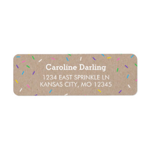 Kraft Confetti Sprinkles Return Address Label