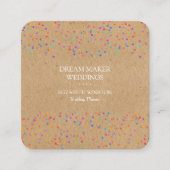 Kraft Confetti Vierkante Visitekaartje (Voorkant)