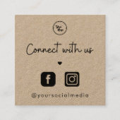 Kraft Connect met US Heart 2 Social Media QR Code Vierkante Visitekaartje (Voorkant)