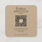 Kraft Connect with Us Social Media QR-code Vierkante Visitekaartje (Achterkant)