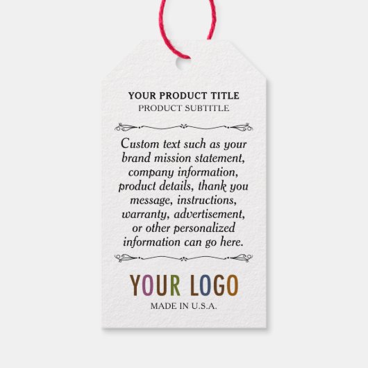 Kraft Custom Gedrukt Retail Hang Labels met String Cadeaulabel (Achterkant)