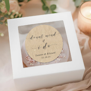 Kraft Donut-stroopwafels Trouw Favor Ronde Sticker