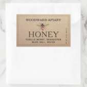 Kraft Double Border Honey Label met Honeybee (Tas)
