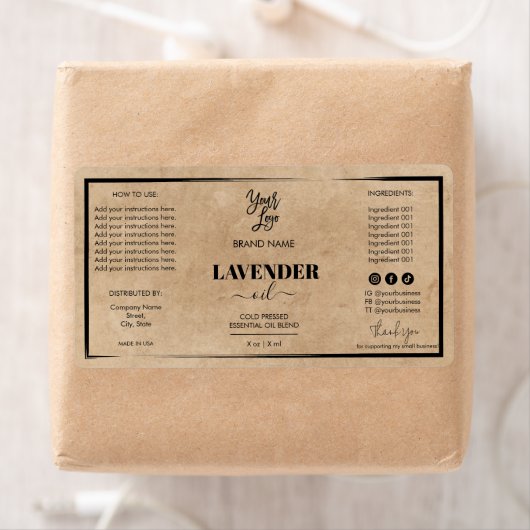 Kraft Dropper Fles Etiket Logo (Insitu)