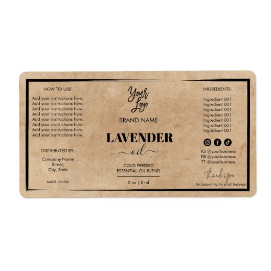 Kraft Dropper Fles Etiket Logo (Voorkant)