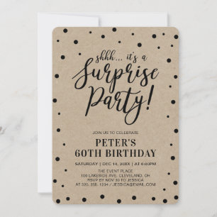 Kraft Eenvoudige Confetti Verrassings Verjaardag Kaart