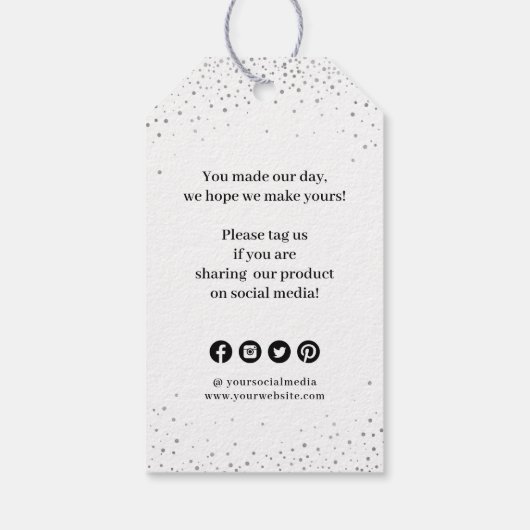 Kraft eenvoudige moderne kalligrafie business dank cadeaulabel (Achterkant)