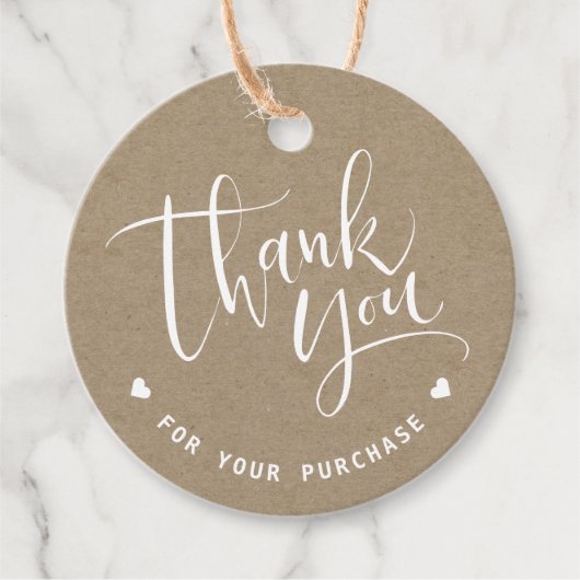 Kraft eenvoudige moderne script business dank u bedankjes labels (Voorkant)