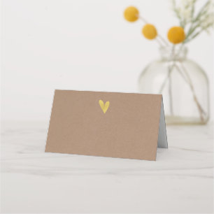 Kraft Effect Gold Heart Mariage Plaqué Cartes de P