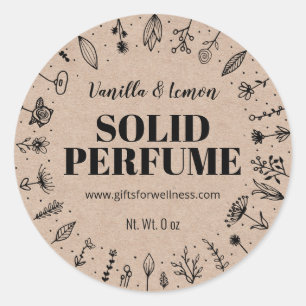 Kraft en bloemen zelfgemaakte massief parfum label