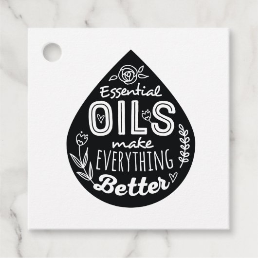 Kraft Essential Oil Drop Gift Labels (Voorkant)