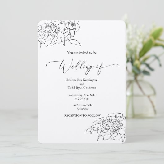 Kraft Faire-part de mariage - Rustic Chic (Debout devant)