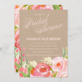 KRAFT FLORAL bruids douche uitnodiging (Voorkant / Achterkant)