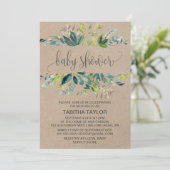 Kraft Foliage Baby shower Kaart (Staand voorkant)